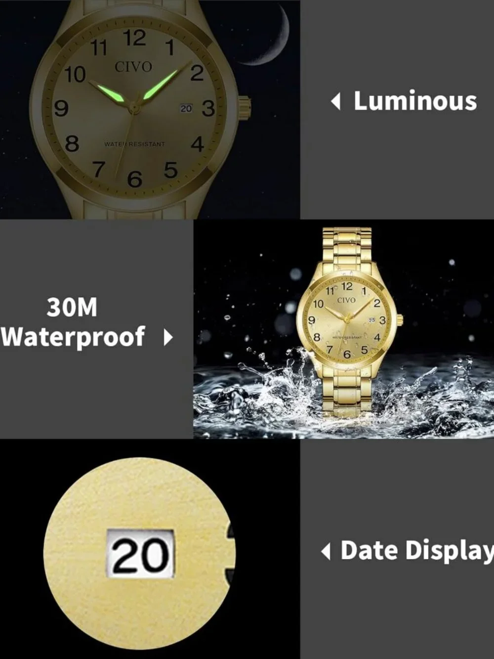 Stylish Silver Analog Watch for Men | Stainless Steel Easy Read Wristwatch